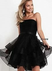 Jovani Kids K03524 Short Fit And Flare Strapless Formal Dress For Girls, Tweens & Preteen