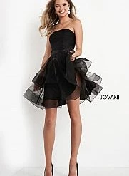 Jovani Kids K03524 Short Fit And Flare Strapless Formal Dress For Girls, Tweens & Preteen