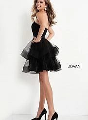Jovani Kids K03524 Short Fit And Flare Strapless Formal Dress For Girls, Tweens & Preteen