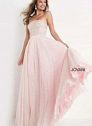 Ballgown Dresses Jovani Kids K04443 Strapless Embellished Formal Dress For Girls And Preteens Ballgown