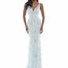 Colors Dress K102 Long Fitted Beaded V Neck Formal Evening Gown Pageant Backless Dresses