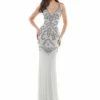 Colors K111 Long Fitted Beaded Formal Evening Dress V Neckline Prom Dress Pageant