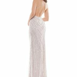 Colors K112 Long V Neck Sequin Prom Pageant Dress Beaded Backless Formal Gown