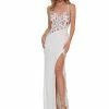 Colors K123 Long Beaded Floral Prom Dress Formal Pageant Gown Slit V Neck Backless Backless Dresses