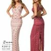 In Stock Zasa Chic 2012 Size 14 Long Beaded Backless Formal Dress V Neck Gown CLEARANCE