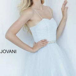 Jovani Kids K4761 Short Fit & Flare Girls Cocktail Party Dress Crystal Belt Tulle