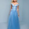 Splash Prom K532 Off The Shoulder Glitter Tulle Prom Dress Embellished Evening Gown Long Prom Dresses