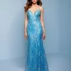 Splash Prom K534 Embellished Long Mermaid Prom Dress Evening Gown V Neckline