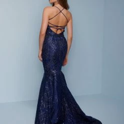 Splash Prom K536 Plunging Neckline Sequin Mermaid Long Prom Dress Evening Gown