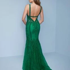 Splash Prom K540 Long Lace Fit And Flare Prom Dress Sheer Embellished Evening Gown