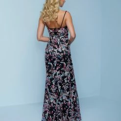 Sequin Dresses Splash Prom K550 Sequin Print Long Column Prom Dress Evening Gown Scoop Neckline