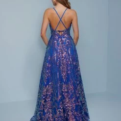 Sequin Dresses Splash Prom K553 Sequin Embellished A Line Prom Dress Pageant Gown V Neckline