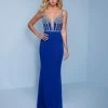 Splash Prom K566 Metallic Jersey Long Prom Dress Embellished Bodice V Neckline