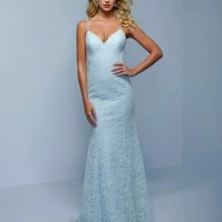 Splash Prom K571 V Neckline Open Back Lace Prom Dress Evening Gown Embellished Straps Backless Dresses