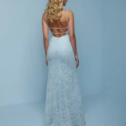 Splash Prom K571 V Neckline Open Back Lace Prom Dress Evening Gown Embellished Straps Backless Dresses