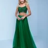 Splash Prom K574 Two Piece Embellished Crop Top Chiffon A Line Prom Dress