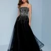 Splash Prom K577 Straight Neckline Embellished Tulle Prom Dress Ball Gown Sequins Tulle Ballgown Dresses