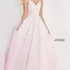 Ballgown Dresses Jovani Kids K65648 Long Glitter Shimmer Embellished Girls Pageant Dress Gown V Neck