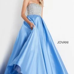 Jovani Kids K66689 Girls Pleated A Line Ballgown Formal Gown Pageant Dress Crystal Ballgown Dresses