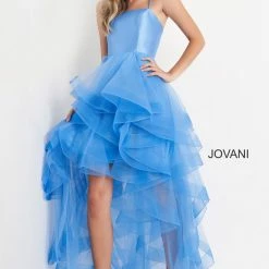 Jovani Kids K66708 Tulle Ruffle High Low Girls Formal Dress Party Gown Short Long Long Prom Dresses