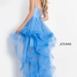 Jovani Kids K66708 Tulle Ruffle High Low Girls Formal Dress Party Gown Short Long Long Prom Dresses