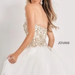 Jovani Kids K66720 Girls Strapless Short Embellished Cocktail Gown Formal Party