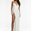 Ashleylauren Ashley Lauren 11188 Strapless Plunging Neckline Evening Gown With Slit