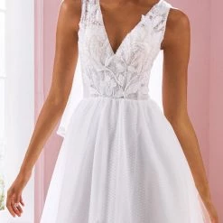 White One Bridal KAREN Pronovias Wedding Dress V Neck Speckled Tulle Floral Lace Gown 7 White One Bridal KAREN Pronovias Wedding Dress V Neck Speckled Tulle Floral Lace Gown