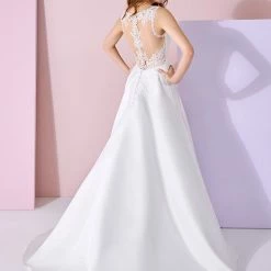 White One Bridal KASHINK Pronovias Wedding Dress A Line Lace Plunging Neckline