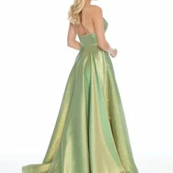 In Stock Ashley Lauren 1937 Lime/Gold Prom Dress Sz 12, 14 Metallic Shimmer V Neckline 13 In Stock Ashley Lauren 1937 Lime/Gold Prom Dress Sz 12, 14 Metallic Shimmer V Neckline