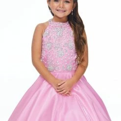 In Stock Ashley Lauren 8050 Lilac Size 8 Kids Pageant Dress Ball Gown With Pearl & Crystal Bodice Ballgown Dresses