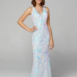 In Stock Primavera Couture 3612 Size 4, 16 Long Fitted Sequin Formal Prom Dress Pageant Gown Backless Backless Dresses