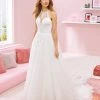 White One Bridal KIM Pronovias Wedding Dress Tulle Skirt Illusion Lace Halter Neckline
