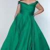 Sydney's Closet SC7321 Plus Sized Prom Dress Off The Shoulder A Line SC 7321