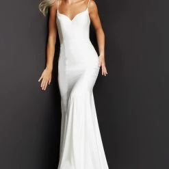 JVN By Jovani Corset Dresses Jovani JVN07643 Sheath Prom Dress Sweetheart Neckline Corset Back JVN 07643