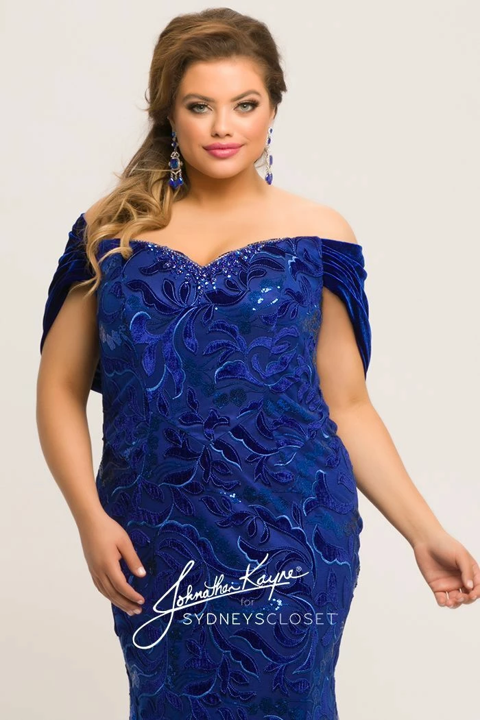 Long Sleeve Dresses Johnathan Kayne For Sydneys Closet JK 2005 Off The Shoulder Prom Dress Plus Size Velvet 6 Long Sleeve Dresses Johnathan Kayne For Sydneys Closet JK 2005 Off The Shoulder Prom Dress Plus Size Velvet