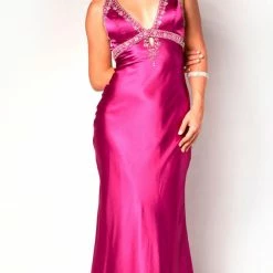 In Stock Backless Dresses Nina Canacci Fuchsia Size 8 Prom Dress Satin Gown Pageant Long Formal