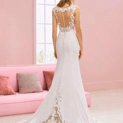 White One Bridal LAVA Pronovias Wedding Dress Sheer Bodice Lace Mermaid Train Gown 11 White One Bridal LAVA Pronovias Wedding Dress Sheer Bodice Lace Mermaid Train Gown