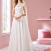 White One Bridal LIZ Pronovias Wedding Dress Tulle Skirt Bateau Neckline Sheer 1 White One Bridal LIZ Pronovias Wedding Dress Tulle Skirt Bateau Neckline Sheer