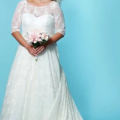 Long Sleeve Dresses Sydney's Closet SC5216 Lace Sleeves A Line Plus Sized Wedding Dress SC 5216 Charlotte 23 Long Sleeve Dresses Sydney's Closet SC5216 Lace Sleeves A Line Plus Sized Wedding Dress SC 5216 Charlotte