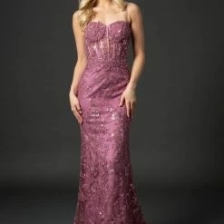 In Stock Mermaid Dresses Nina Canacci 6556 Size 8 Long Mermaid Prom Pageant Gown Sheer Lace Corset Dress Train