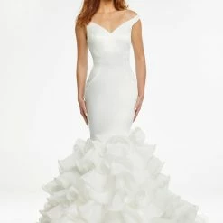 Ashleylauren Ashley Lauren 11126 Off The Shoulder Mermaid Evening Gown Prom Dress Wedding Gown