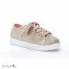 Your Party Shoes Little Lexi Girls Glitter Canvas Sneakers Rhinestone Crystal Embellished Shoe Lace Tie Formal Formal Shoes