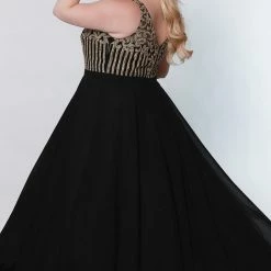 Sydney's Closet And Tease Prom Sydney's Closet SC7331 Evening Gown A Line Flowy Scarves On The Shoulders SC 7331