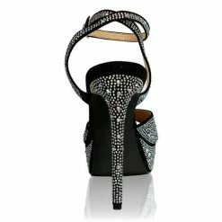 Marc Defang MARY BETH Platform Pageant Heel Prom Shoes Black Crystal