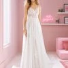 White One Bridal MEGAN Pronovias Wedding Dress Lace Tulle Sheer Back Gown