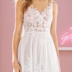 White One Bridal MEGAN Pronovias Wedding Dress Lace Tulle Sheer Back Gown