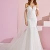 Mermaid Dresses White One Bridal MEL Mermaid Wedding Dress Off Shoulder Plunging Embellished Gown