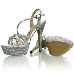 Marc Defang METTE AB CRYSTAL Platform Pageant Heel Prom Shoes