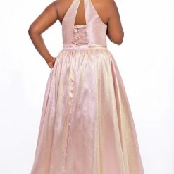 In Stock Ballgown Dresses Tease Prom 2019 Size 20 Cotton Candy High Neckline Shimmer Prom Dress Ball Gown